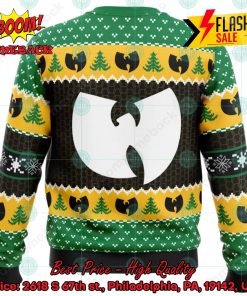 wu tang clan big logo pine tree ugly christmas sweater 2 zFSuG