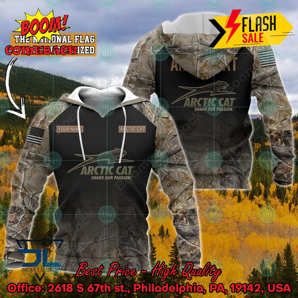 Arctic Cat Military Custome Personalized Name And Flag 3D Hoodie And Shirts