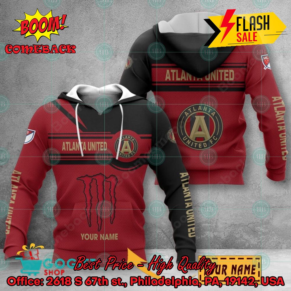 Atlanta United FC Monster Energy Personalized Name 3D Hoodie And Shirts