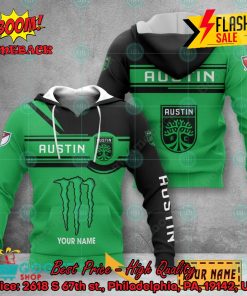 Austin FC Monster Energy Personalized Name 3D Hoodie And Shirts