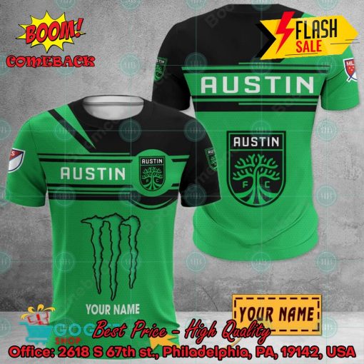 Austin FC Monster Energy Personalized Name 3D Hoodie And Shirts