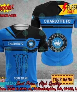 Charlotte FC Monster Energy Personalized Name 3D Hoodie And Shirts