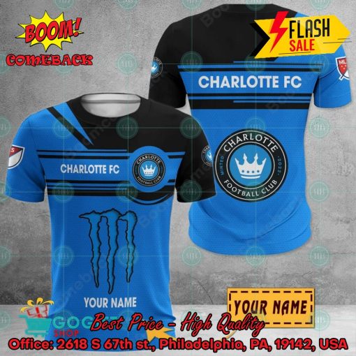 Charlotte FC Monster Energy Personalized Name 3D Hoodie And Shirts
