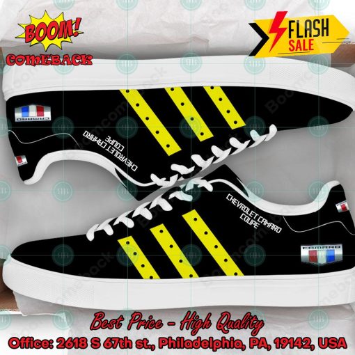 Chevrolet Camaro Coupe Yellow Stripes Custom Adidas Stan Smith Black Shoes