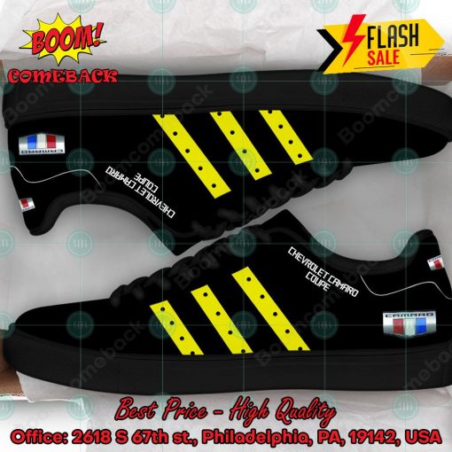 Chevrolet Camaro Coupe Yellow Stripes Custom Adidas Stan Smith Black Shoes