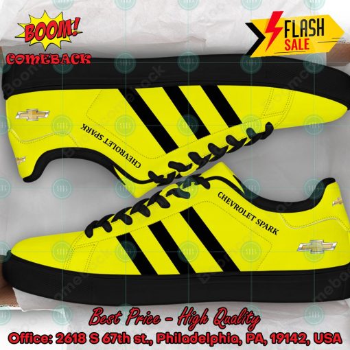 Chevrolet Spark Black Stripes Custom Adidas Stan Smith Yellow Shoes