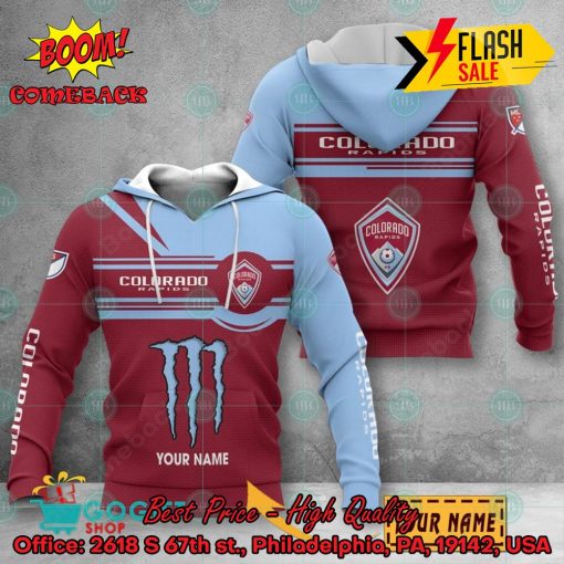 Colorado Rapids Monster Energy Personalized Name 3D Hoodie And Shirts