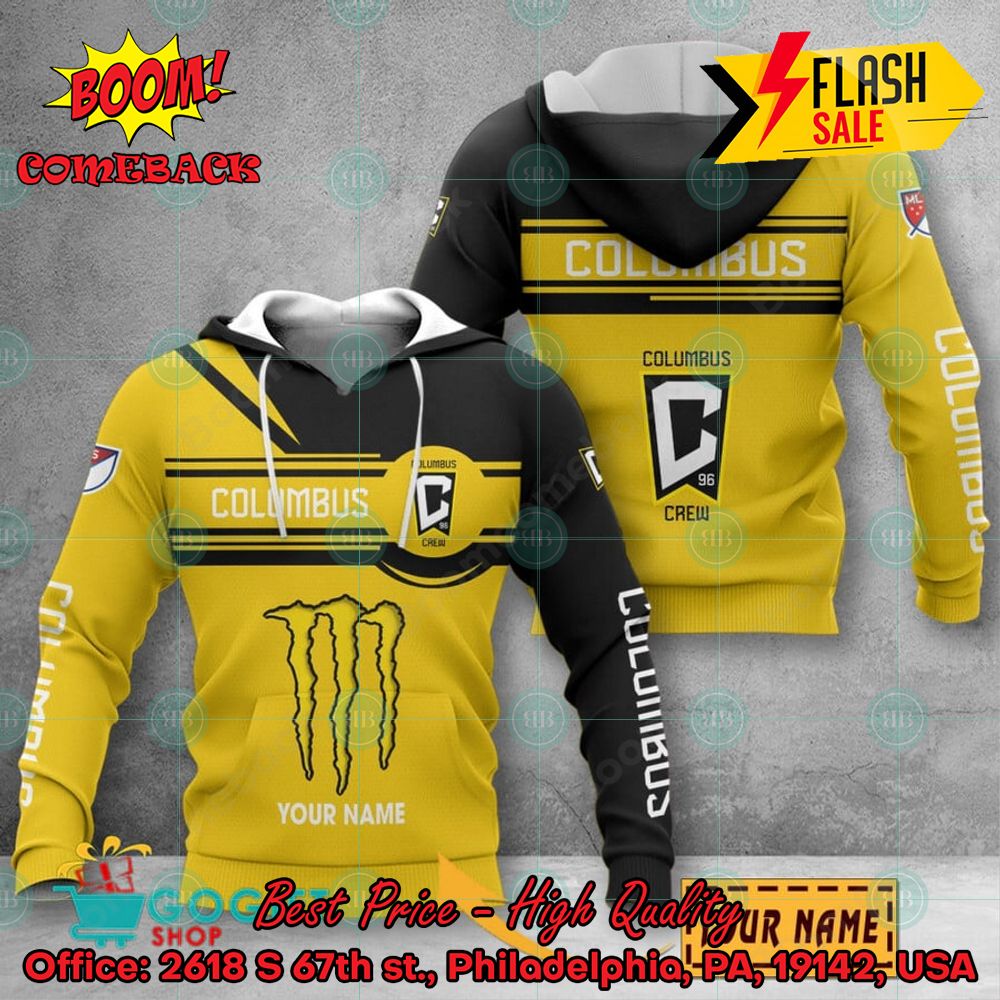 Columbus Crew Monster Energy Personalized Name 3D Hoodie And Shirts