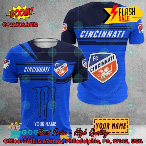 FC Cincinnati Monster Energy Personalized Name 3D Hoodie And Shirts