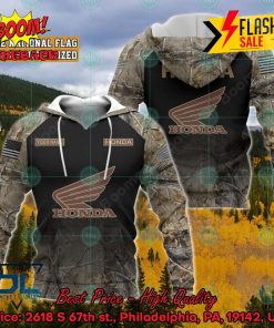 Honda Motorcycle Military Custome Personalized Name And Flag 3D Hoodie And Shirts