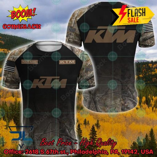 KTM Racing Military Custome Personalized Name And Flag 3D Hoodie And Shirts