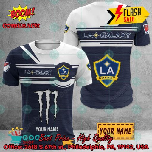 Los Angeles Galaxy Monster Energy Personalized Name 3D Hoodie And Shirts