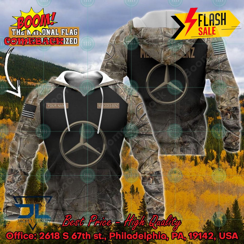Mercedes-Benz Military Custome Personalized Name And Flag 3D Hoodie And Shirts