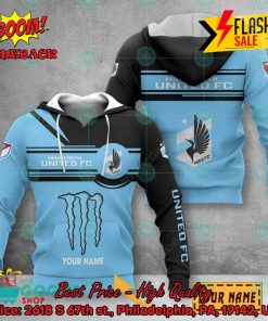Minnesota United FC Monster Energy Personalized Name 3D Hoodie And Shirts
