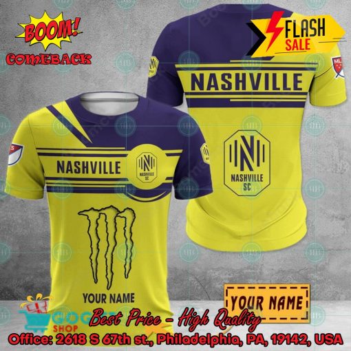 Nashville SC Monster Energy Personalized Name 3D Hoodie And Shirts