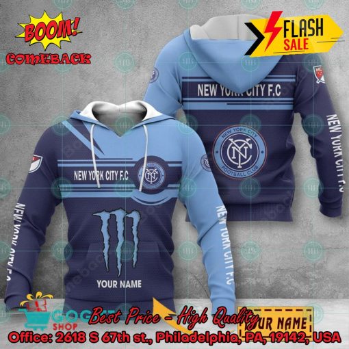 New York City FC Monster Energy Personalized Name 3D Hoodie And Shirts