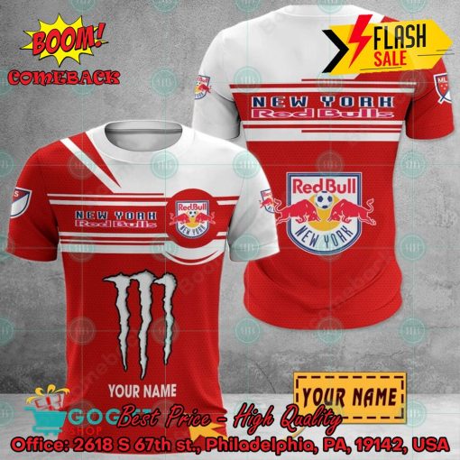 New York Red Bulls Monster Energy Personalized Name 3D Hoodie And Shirts