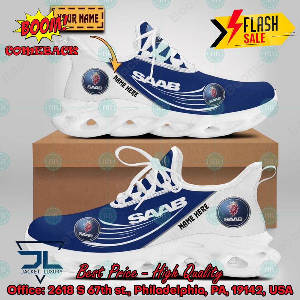 Personalized Name SAAB Automobile Style 1 Max Soul Shoes