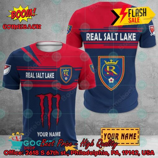 Real Salt Lake Monster Energy Personalized Name 3D Hoodie And Shirts
