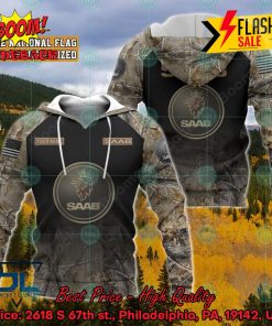 SAAB Automobile Military Custome Personalized Name And Flag 3D Hoodie And Shirts