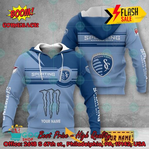 Sporting Kansas City Monster Energy Personalized Name 3D Hoodie And Shirts