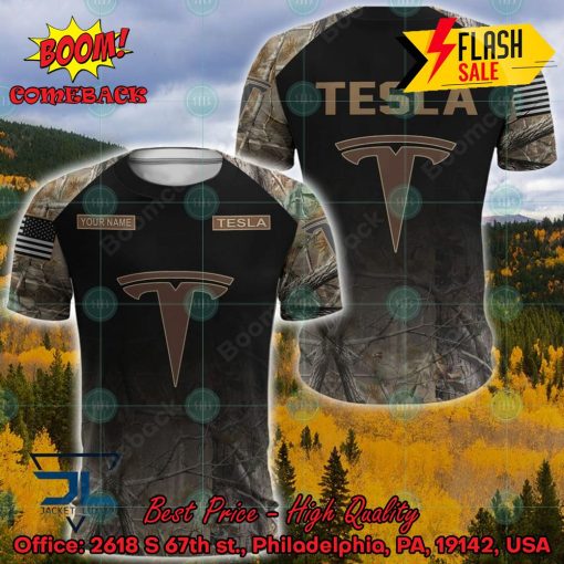 Tesla Military Custome Personalized Name And Flag 3D Hoodie And Shirts