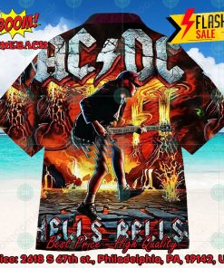 ACDC Rock Band Hells Bells Hawaiian Shirt