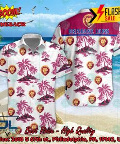 AFL Brisbane Lions Coconut Tree Island Hawaiian Shirt