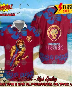 AFL Brisbane Lions Mascot Surfboard Hawaiian Shirt