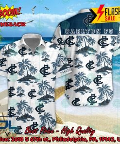 AFL Carlton Football Club Coconut Tree Island Hawaiian Shirt