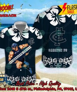 AFL Carlton Football Club Mascot Surfboard Hawaiian Shirt