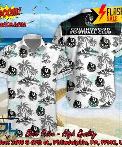 AFL Collingwood Football Club Coconut Tree Island Hawaiian Shirt