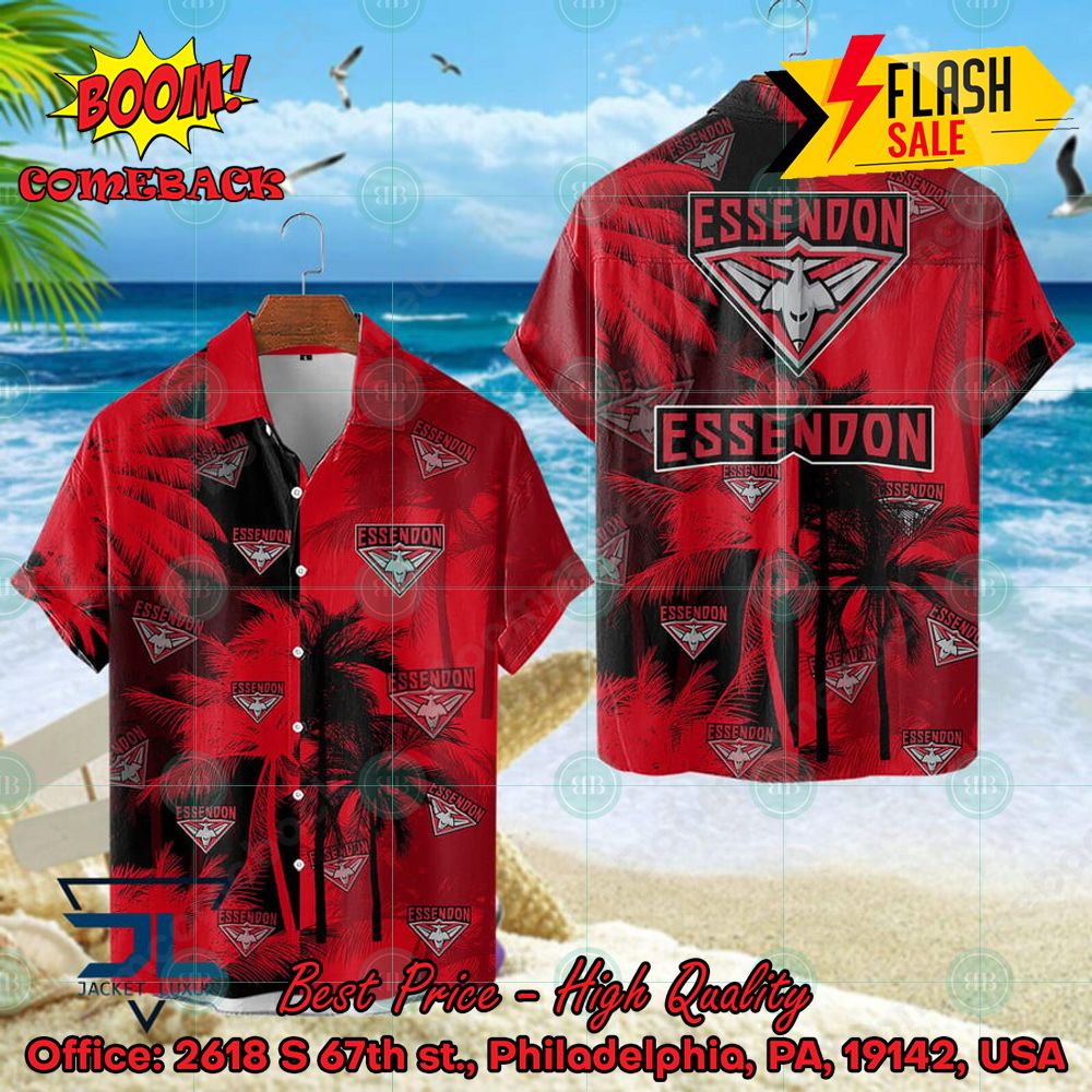 AFL Essendon Football Club Palm Tree Hawaiian Shirt
