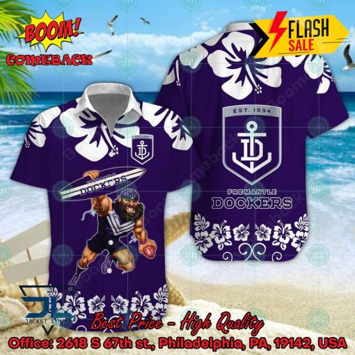 AFL Fremantle Football Club Mascot Surfboard Hawaiian Shirt