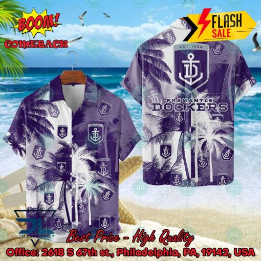 AFL Fremantle Football Club Palm Tree Hawaiian Shirt