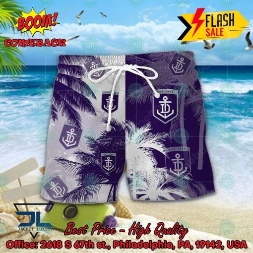 AFL Fremantle Football Club Palm Tree Hawaiian Shirt