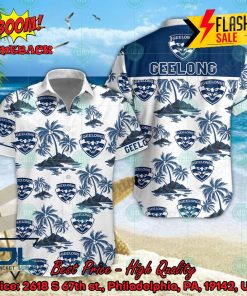 AFL Geelong Football Club Coconut Tree Island Hawaiian Shirt