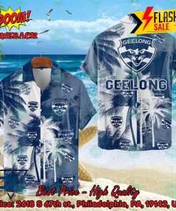 AFL Geelong Football Club Palm Tree Hawaiian Shirt