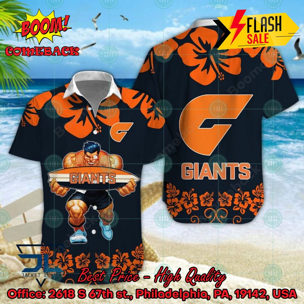AFL Greater Western Sydney Giants Mascot Surfboard Hawaiian Shirt
