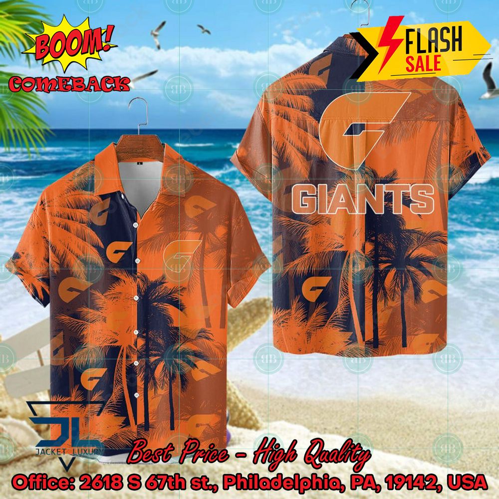 AFL Greater Western Sydney Giants Palm Tree Hawaiian Shirt