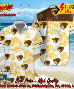 AFL Hawthorn Football Club Coconut Tree Island Hawaiian Shirt