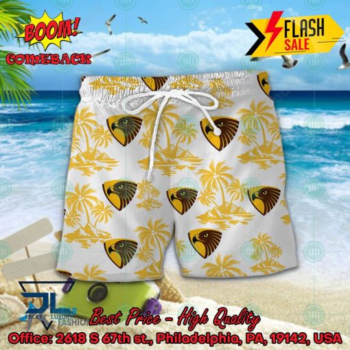 AFL Hawthorn Football Club Coconut Tree Island Hawaiian Shirt