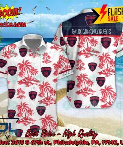 AFL Melbourne Football Club Coconut Tree Island Hawaiian Shirt