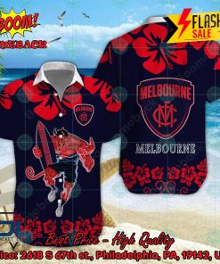 AFL Melbourne Football Club Mascot Surfboard Hawaiian Shirt