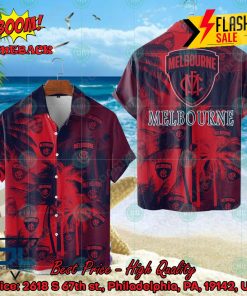 AFL Melbourne Football Club Palm Tree Hawaiian Shirt