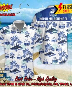 AFL North Melbourne Football Club Coconut Tree Island Hawaiian Shirt