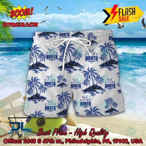 AFL North Melbourne Football Club Coconut Tree Island Hawaiian Shirt