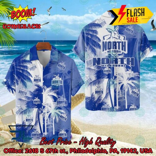 AFL North Melbourne Football Club Palm Tree Hawaiian Shirt