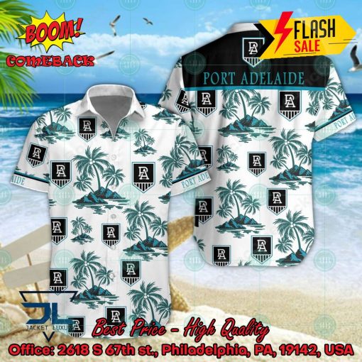 AFL Port Adelaide Football Club Coconut Tree Island Hawaiian Shirt