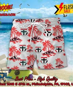 AFL St Kilda Football Club Coconut Tree Island Hawaiian Shirt